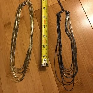 Gold and black layer necklaces